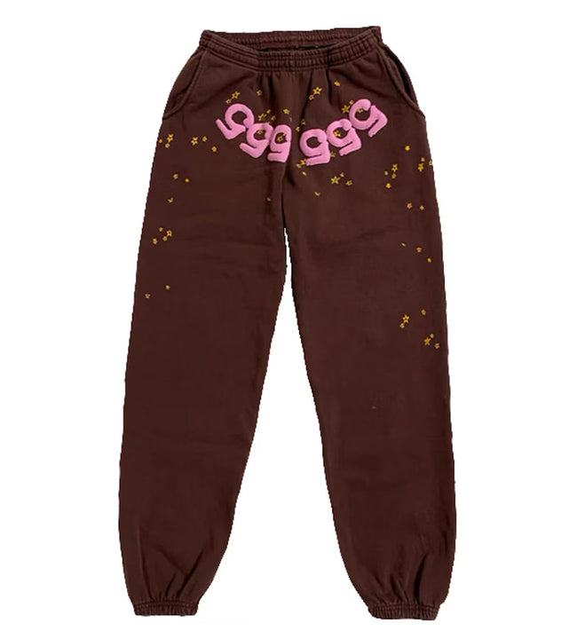 Sp5der 555 Angel Number Sweatpants Brown Hover Image