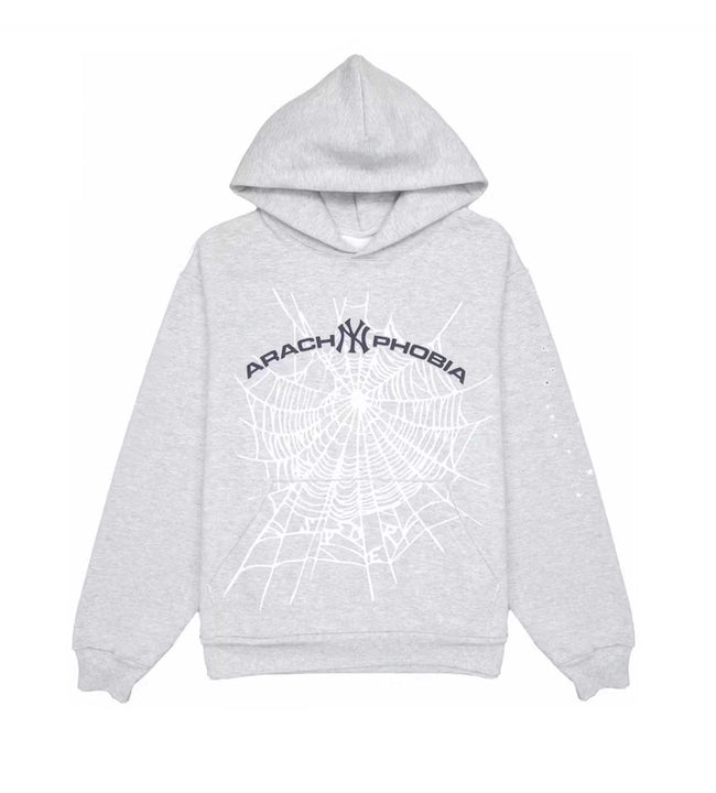Sp5der Arach NY Phobia Hoodie Ash Grey Hover Image