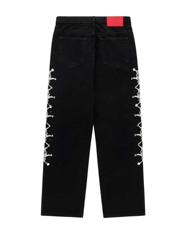 Sp5der Web Stone Denim Pants Black Main Image