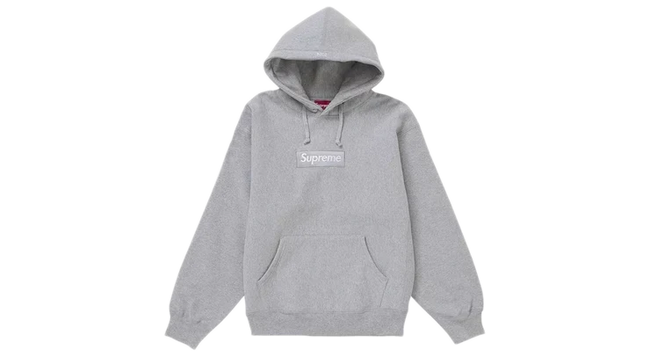 Supreme Box Logo Hoodie Heather Grey (FW24) (P) Hover Image