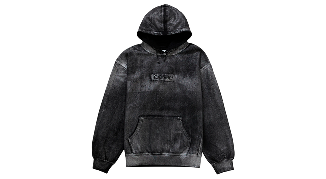 Supreme x MM6 Maison Margiela Foil Box Logo Hoodie Black Hover Image