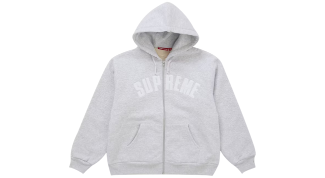 Supreme Arc Thermal Lined Zip Up Hoodie Ash Grey Hover Image
