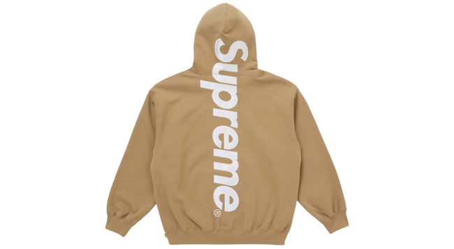 Supreme Satin Applique Hoodie Brown (FW25) Hover Image