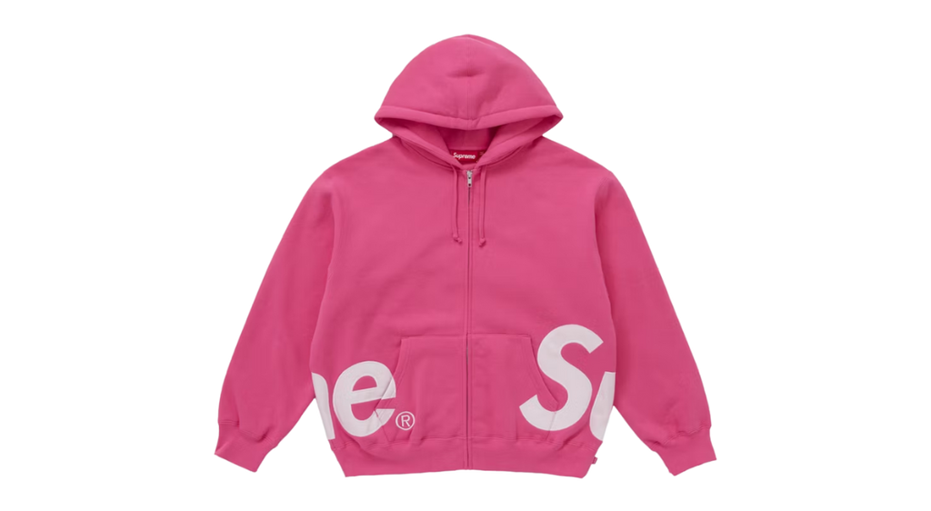 Supreme Big Logo Zip Up Hooded Sweatshirt Magenta (P)