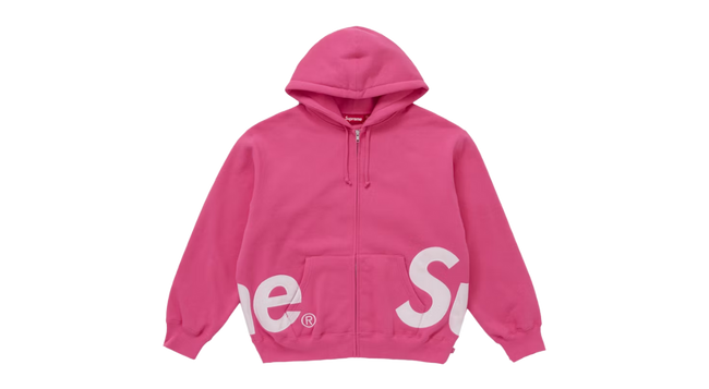Supreme Big Logo Zip Up Hooded Sweatshirt Magenta (P) Hover Image
