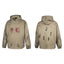 Thug Club Khaki Vintage Washed Distressed Star Moon Embroidery Oversized Hoodie, Unisex