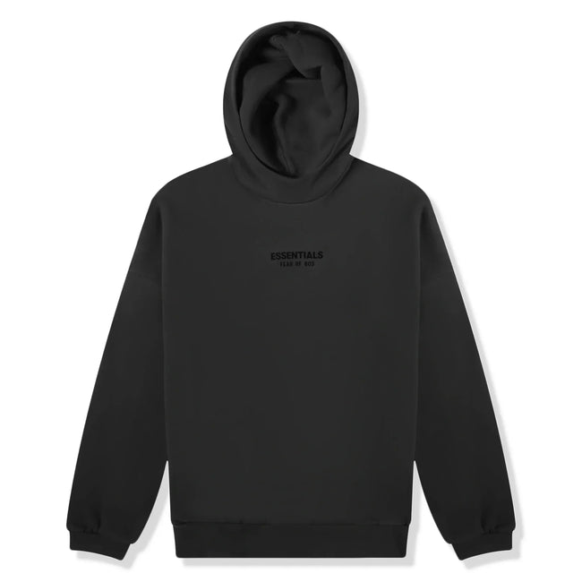Fear Of God Essentials Jet Black Hoodie (FW23) Hover Image
