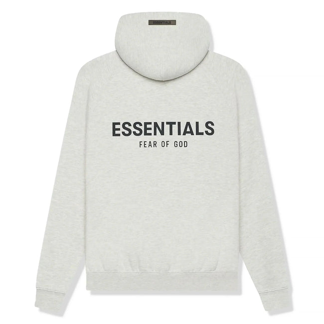Fear Of God Essentials Reverse Logo Light Heather Oatmeal Hoodie (SS21) Hover Image